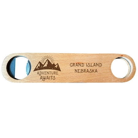 

Grand Island Nebraska Laser Engraved Wooden Bottle Opener Adventure Awaits Design