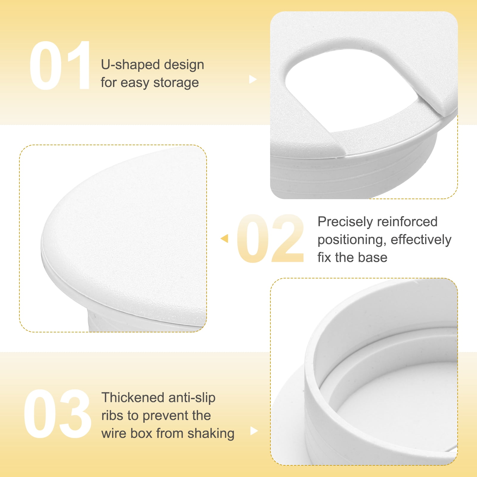 20 Pcs Desk Grommet 2 Inch,ABS Plastic Round Desk Hole Cover,50mm,White