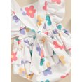 thumbnail image 6 of Bagilaanoe Newborn Baby Girl Summer Rompers Flower Print Fly Sleeve Bodysuits + Hairband 3M 6M 12M 18M Infant One Piece Jumpsuit, 6 of 6