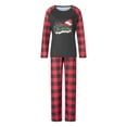 thumbnail image 2 of Elippeo Christmas Family Pajamas Matching Set Letter Santa Hat Print Long Sleeve Tops and Plaid Pants Sleepwear, 2 of 10