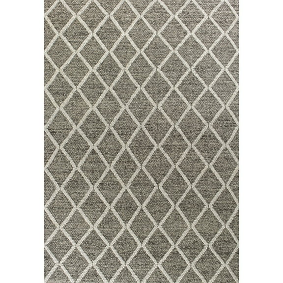5'x7' Dark Grey Hand Woven Diamond Pattern Indoor Area Rug