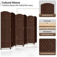 thumbnail image 5 of DURASPACE 6 Panel Room Divider, 6ft Tall Folding Privacy Screen, 19.5" Wide Panels, 360°Rotation, Hand-Woven Freestanding Wood Partition for Room Separation, 5 of 6