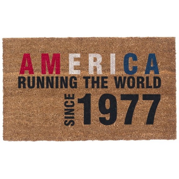America - Running The World Design Coco Doormats by Coco Mats N More - 18" x 30" x 1 Inch Thick