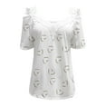 thumbnail image 3 of Palato Women's Plus Size Tops,Women's Casual Off The Shoulder Lace Regular Fit Short Sleeve Tops V-Neck Shirt Tops, 3 of 3