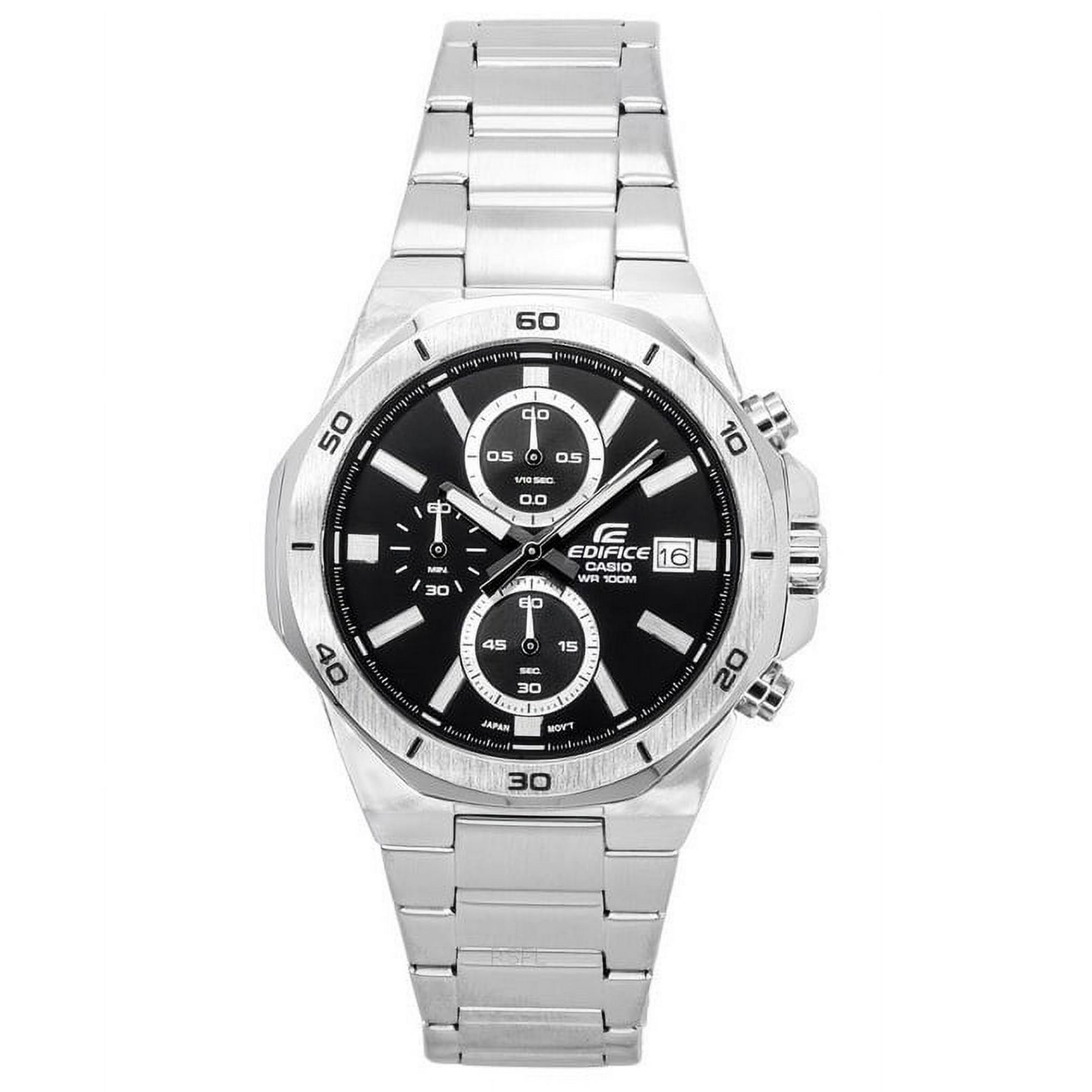 Casio Edifice Classic Standard Chronograph Analog Black Dial Quartz EFV 640D 1A 100M Men s Watch Walmart