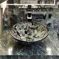 thumbnail image 6 of Novatto NOHP-G012ORB TARTARUGA Black and Silver Painted Glass Vessel Sink with Oil Rubbed Bronze Pop-Up Drain, Mounting Ring, 6 of 13