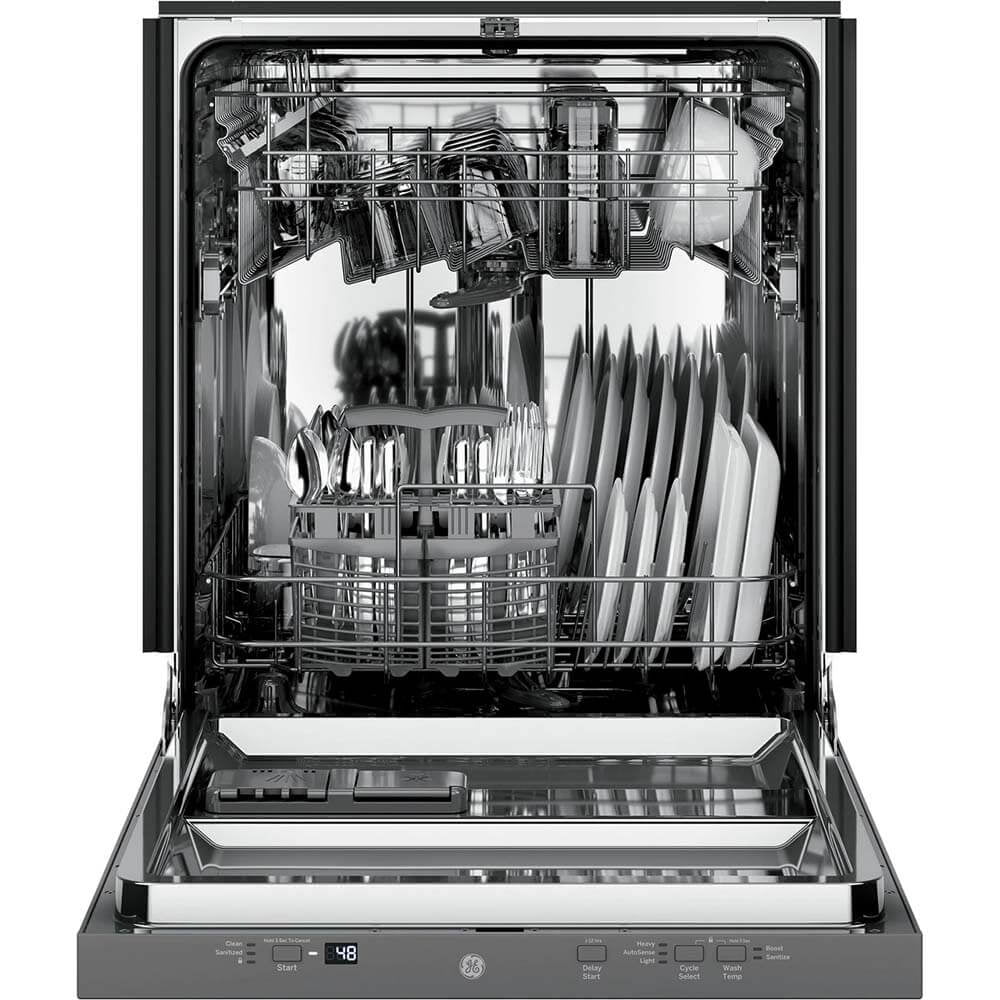 GE® ADA Compliant Stainless Steel Interior Dishwasher with Sanitize Cycle
