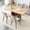 Wood Table+4 Warm Grey Chairs(2), variant on StnTalk Dining Table Set for 6, 59"-71" Extendable Dining Room Table Set, Kitchen Table and Chairs Set with Storage Shelf