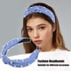 thumbnail image 2 of Satén Anudado Perla Diadema, para Mujeres, Azul, 1.1 Pulgadas Ancho, 2 of 7