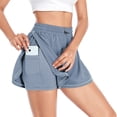 thumbnail image 1 of Jusfitsu 2 in 1 Athletic Shorts for Women High Waisted Running Workout Shorts with Pockets, 1 of 7