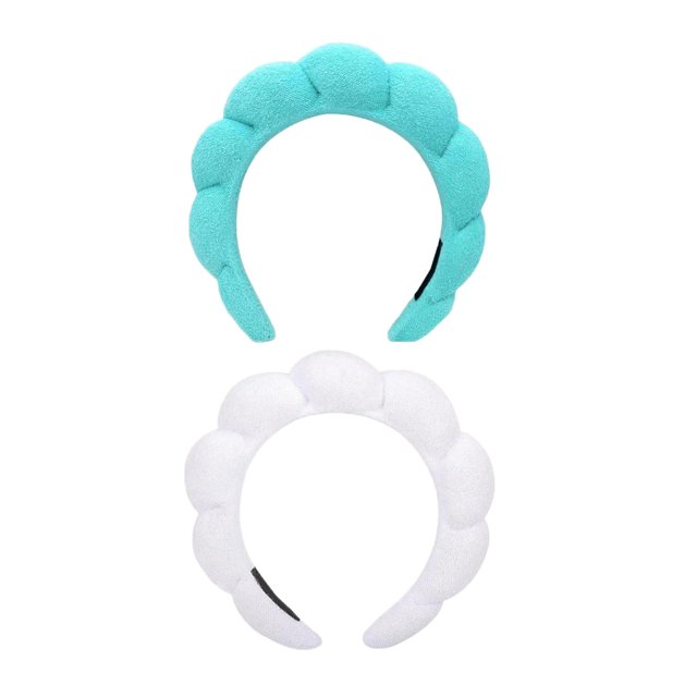 2 diademas de esponja para Yoga, diadema suave acolchada antideslizante para el cuidado de la piel, diadema de aro para el cabello, accesorios para blanco Yinane Diademas de esponja de maquillaje