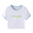 thumbnail image 2 of NuoCaiYun Womens Summer Crop Tops Short Sleeve T Shirts Crew Neck Letter Print Casual Graphic Tees Fashion Trendy Blouses, 2 of 6
