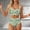 Green, variant on Ynynloco Women's High Waisted Bikini Sets Floral Print Whip Stitch 2 Piece Swimsuits with Tummy Control