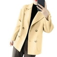 thumbnail image 5 of Felirenzacia Women's Blazer Jacket, Double Breasted Winter Cropped Coat, Work Short Trench Overcoat for Women, 5 of 6