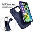 thumbnail image 6 of Military Grade Hybrid Armor Case with Integrated Belt Clip and Kickstand for iPhone 13 - Navy Blue, 6 of 11