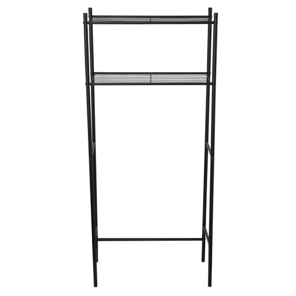 Era Aquarius Over the Toilet Black Space Saver 2 Tier Shelf, Organizer, Organizing Rack, , 23.43x53.94in