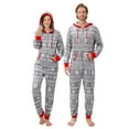 thumbnail image 3 of SILVERCELL Family Matching Christmas Pajamas Set for Mom/Dad/Kids Long Sleeve Zipper Christmas Sleepwear Hooded Jumpsuit Pjs with Pockets, 3 of 7