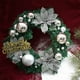 thumbnail image 1 of Corona de Navidad artificial de 12 pulgadas para colgar en la puerta | Hojas de Plata Dorada de Bayas Rojas | Tela de plástico duradera | Decoración navideña para el hogar con acento festivo |, 1 of 6