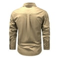 thumbnail image 3 of Cotton Cargo Shirts for Men Big and Tall Plus Size with Multi-Pockets Button Down Collar Long Sleeve T Shirt Casual Solid Slim Outdoor Hiking Tops, 3 of 3