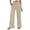 Beige, variant on YUANGUANST Women's Wide Leg Pants Linen Pants Women Summer Wide Leg Pants Drawstring Elastic Waist Pants High Waisted Pants Casual Beach Trousers Business Work Casual Pants
