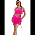 thumbnail image 2 of Conjunto de Bikini de Cintura Alta con Falda de Baño para Mujer, Color Rojo Rosa L, 2 of 6