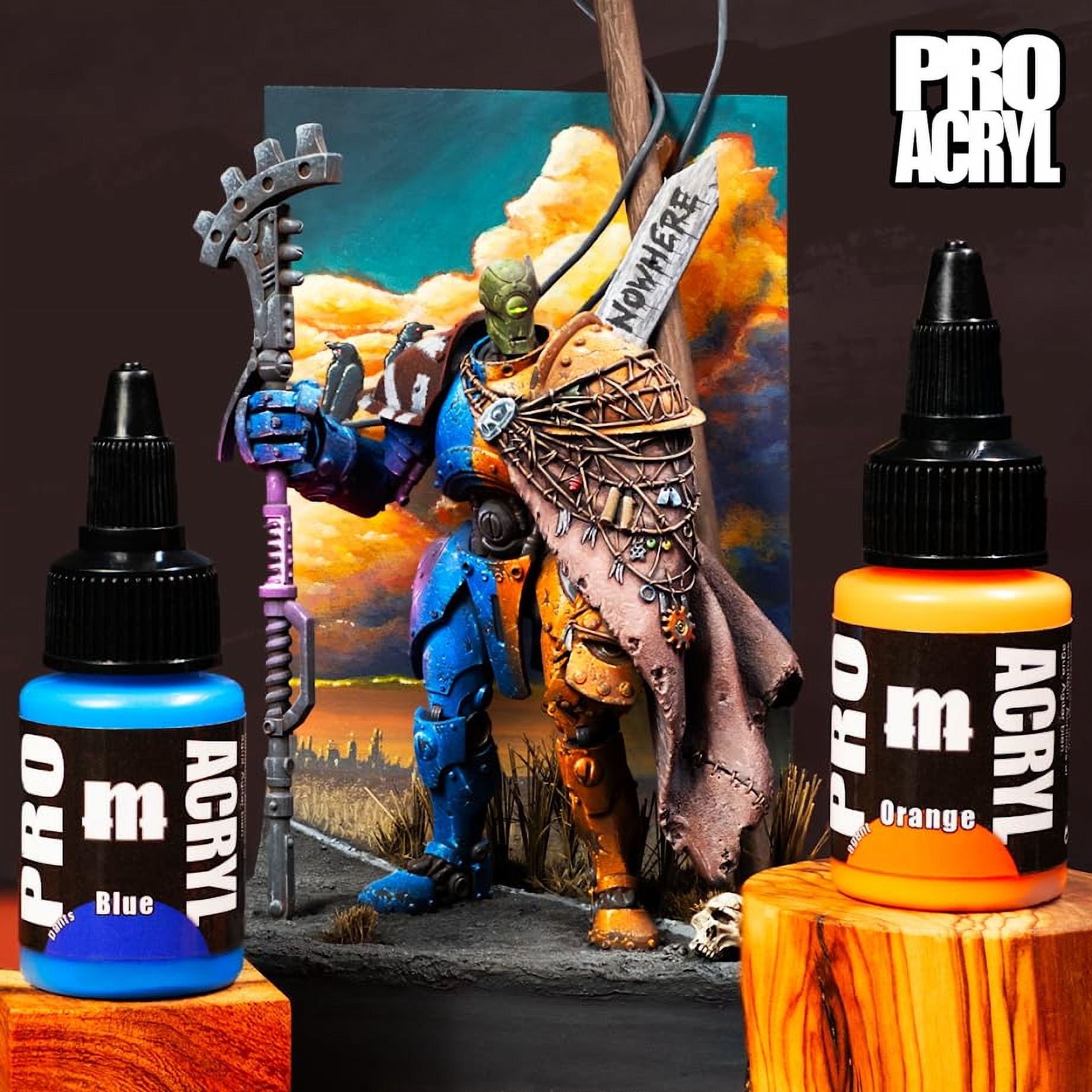 Monument Hobbies Pro Acryl Expansion Set #2 - Transparents! Acrylic Model Paints for Plastic Models - Miniature Figures Painting, no-clog cap, comes loaded with glass agitator