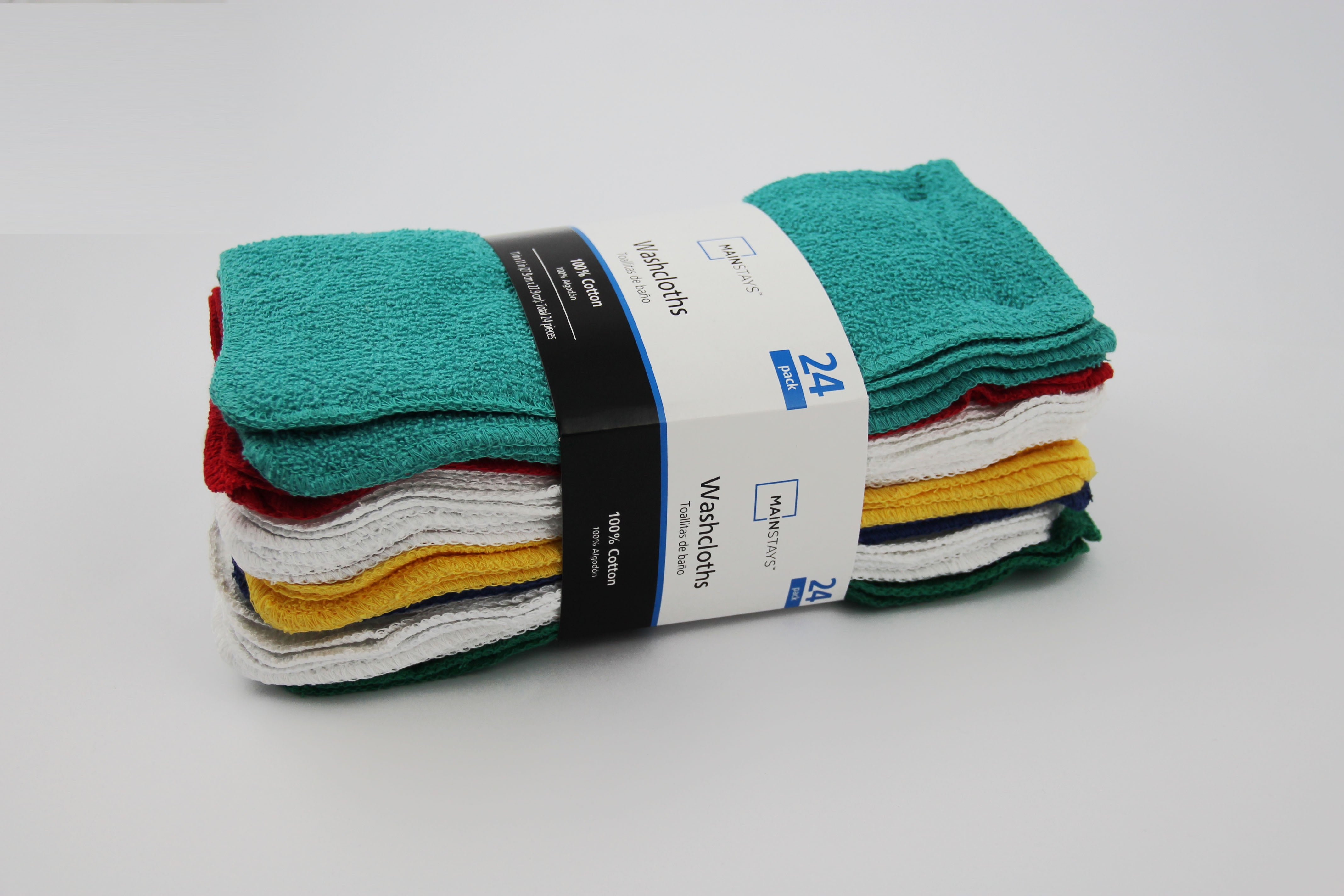 Mainstays Cotton Washcloth Bundle Collection 24 Pack True Bright mainstays-cotton-washcloth-bundle-collection-24-pack-true-bright