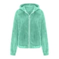 thumbnail image 4 of YunPes Teen Polar Fleece Zip Jacket with Hooded Warm Sherpa Lined Coats Kids Shaggy Thicked Fall Winter Outwears, 4 of 5