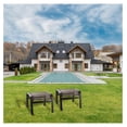 thumbnail image 7 of Patio Footstools Outdoor Foot Rest Aluminum Ottomans Samll Seat Wicker Furniture Patio Ottoman 2 Pieces Brown, 7 of 7
