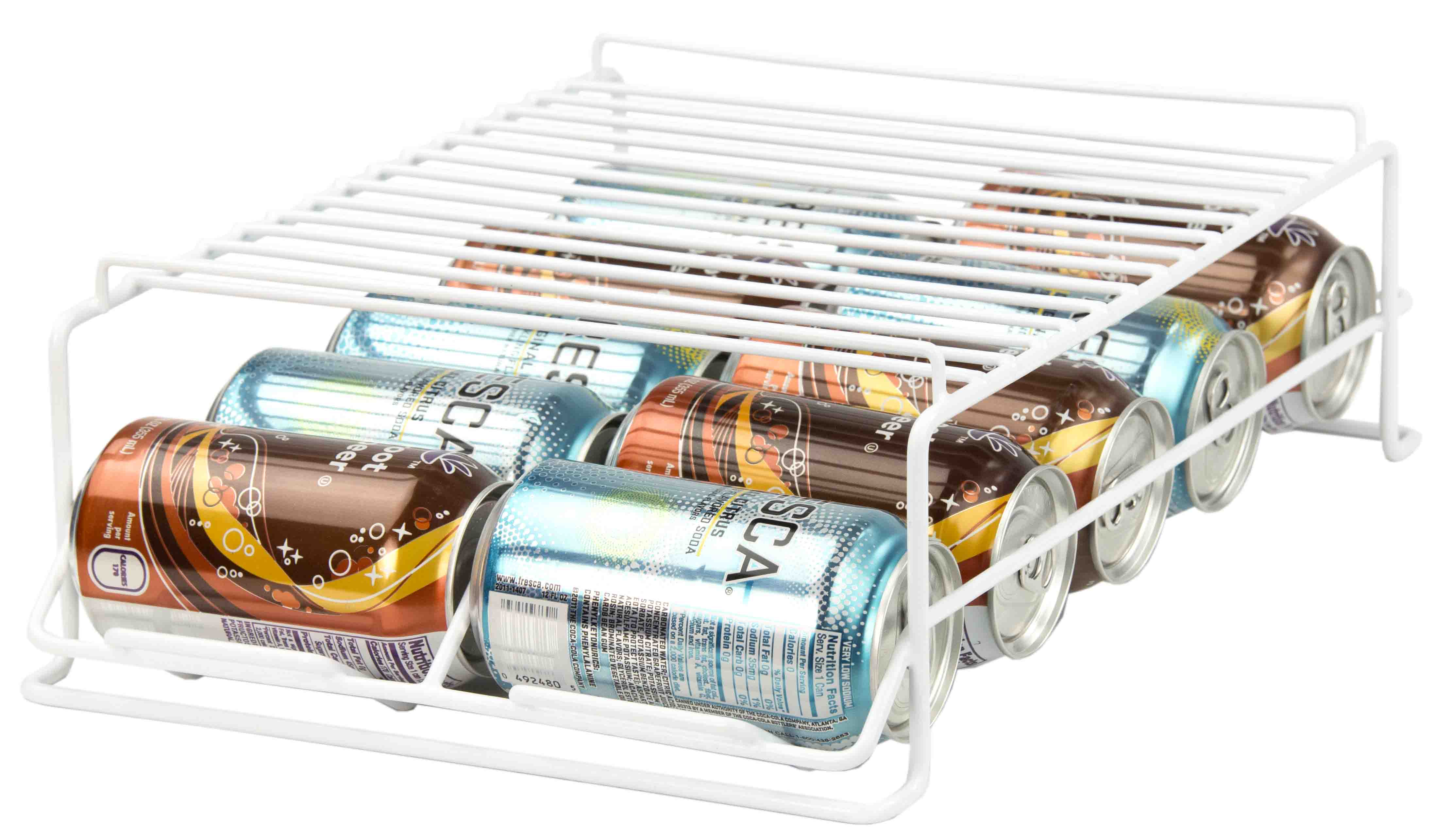 Home Basics 10 Can Wide Dispenser in Vinyl, White