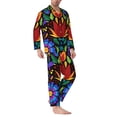 thumbnail image 2 of Kdxio Colorful Floral Men’s Pajama Set Pajamas For Men 2 Piece PJ Set with Men Pajama Pants and Long Sleeve T-Shirt Lounge Set-Large, 2 of 7