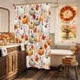 thumbnail image 4 of Shower Curtains for Bathroom-36"x72",Thanksgiving Pumpkin Flower Waterproof Bath Curtain Grommet Shower Curtain Set with Hooks, 4 of 9