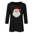 thumbnail image 4 of Ailaofu Hauts pour Femmes à Manches 3/4 Décontractés Coupe Ample Col Rond T-Shirts Mignons Tunique Unie Trois Quarts, 4 of 4