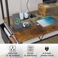 thumbnail image 6 of Furmax Adult Collection Modern LED Lights and Storage Rack L Shape Desk, Brown, 6 of 7