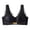 Black, variant on Elara Women’s Front Closure Lace Push Up Bra Racerback Wireless Side Support Lightly Padded Green 38