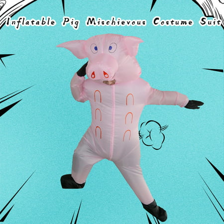 Adult Inflatable Pig Mischievous Costume Suit Funny Clothes Party