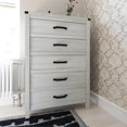 thumbnail image 2 of HomeFare Modern Farmhouse 5 Drawer Chest in White Weathered Oak, 2 of 9