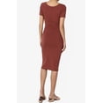 thumbnail image 2 of TheMogan Robe Midi Moulante en Jersey de Coton Extensible à Manches Courtes pour Femmes, 2 of 6
