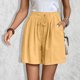 thumbnail image 5 of Karight Womens Bermuda Shorts Pull-on Retro Ruched Front Casual Baggy Cotton Linen Lightweight Straight Crop Pants Pocket, 5 of 9