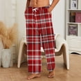 thumbnail image 2 of Trgacdwlo Flannel Pajama Pants Men Plaid Fuzzy Sleepwear Men's Pajama Pants Fleece Elastic Waist Fall Winter Comfy Lounge Pants Men, 2 of 6