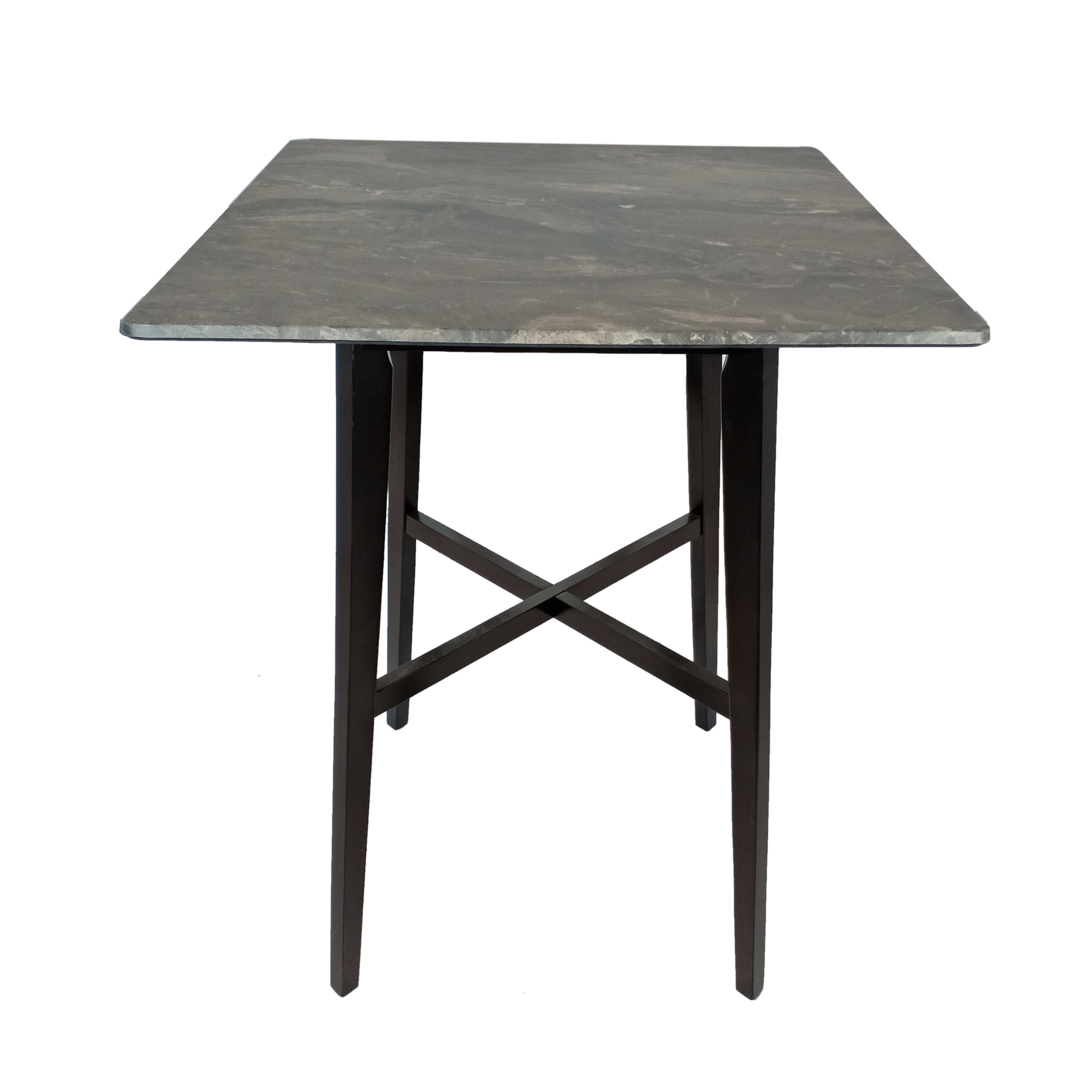 Noble House Tegan Modern Bar Table with Rubberwood Legs and Laminate Table Top, Paladina Marble Finish