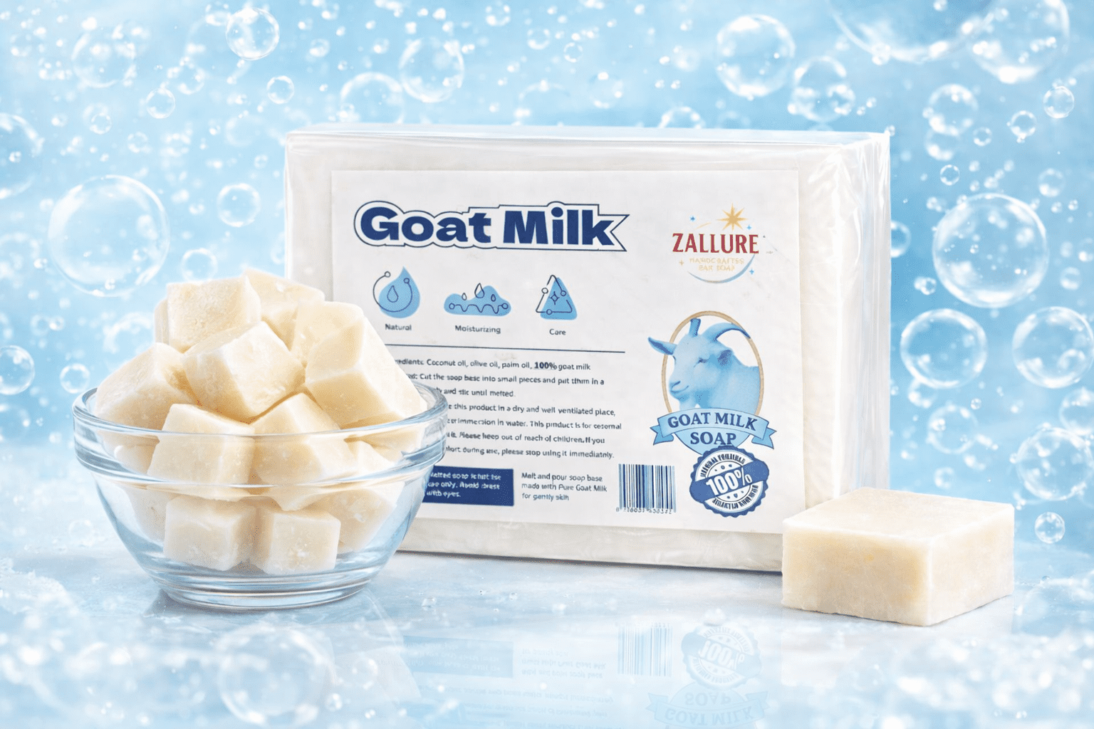 Goat Milk Soap Base, 2.23 lb | SLS/SLES-Free Melt & Pour | Natural Soap Making Base for Smooth, Creamy Bars