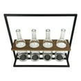 thumbnail image 4 of Rustic Black Metal Stand With Wood And Glass Bottles Votive Candles Candleholder, 4 of 6