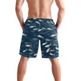 thumbnail image 3 of Dailycode Men's Quick Dry Swim Trunks Beach Shorts Casual Summer Board Shorts with Pockets, Small Fish Swimming, 3 of 8