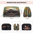 thumbnail image 5 of Naloa Colorful Flower Meditating Hamster Leather Makeup Bag for Purse Travel, Portable Small Cosmetic Organizer for Women and Girls, Make up Bag with Zipper, 5 of 8