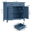 thumbnail image 3 of Homfa Kitchen Storage Cabinet, Farmhouse Buffet Sideboard with 2 Drawers and 2 Doors, Entryway Cabinet Coffee Bar for Dining Room Living Room, Blue, 3 of 8