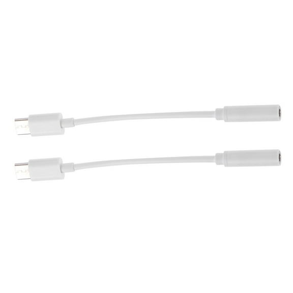 UEETEK 2Pcs Type-C to 3.5mm Audio Adapter Cable White Compatible with Most Phones