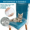 thumbnail image 3 of 2 Pack Plastic Chair Covers for Dining Chairs, Waterproof Thick Plastic Dining Chair Covers, Dustproof, Anti Sauce, Cat Scratching and Kid Smearing, Clear Plastic Chair Protectors, 3 of 7