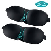 2pcs 3D Sleep Masks, EEEkit Eye Covers for Women Men, Soft Night Blindfolds for Travel Nap, Black
