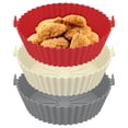 thumbnail image 1 of 3Pcs Air Fryer Silicone Pot avec Poignée Réutilisable Air Friteuse Doublure Résistant à la Chaleur Air Friteuse Panier Poêle, 1 of 8